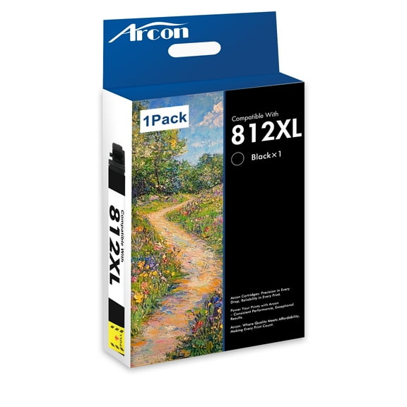 812 XL Ink Cartridges 1 x Black Compatible for Epson 812XL 812 812 XL Black Printer Ink WorkForce Pro WF-7840 WF-7310 WF-7820 EC-C7000 T812 T812XL