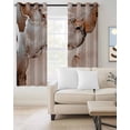 thumbnail image 2 of Marble Brown Kitchen Curtains Modern Abstract Ink Painting Luxury Cafe Short Curtains for Bathroom Blackout Window Curtain Grommet Small Window Treatment Tier Drapes for Bedroom Living Room 42"x45"x2, 2 of 9