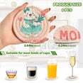 thumbnail image 3 of Love Mom Bear 6 Pcs Drink Coasters with Holder Absorbent Coasters Woven Coasters for Drinks Table Desk Protection Home Decor, 3 of 7