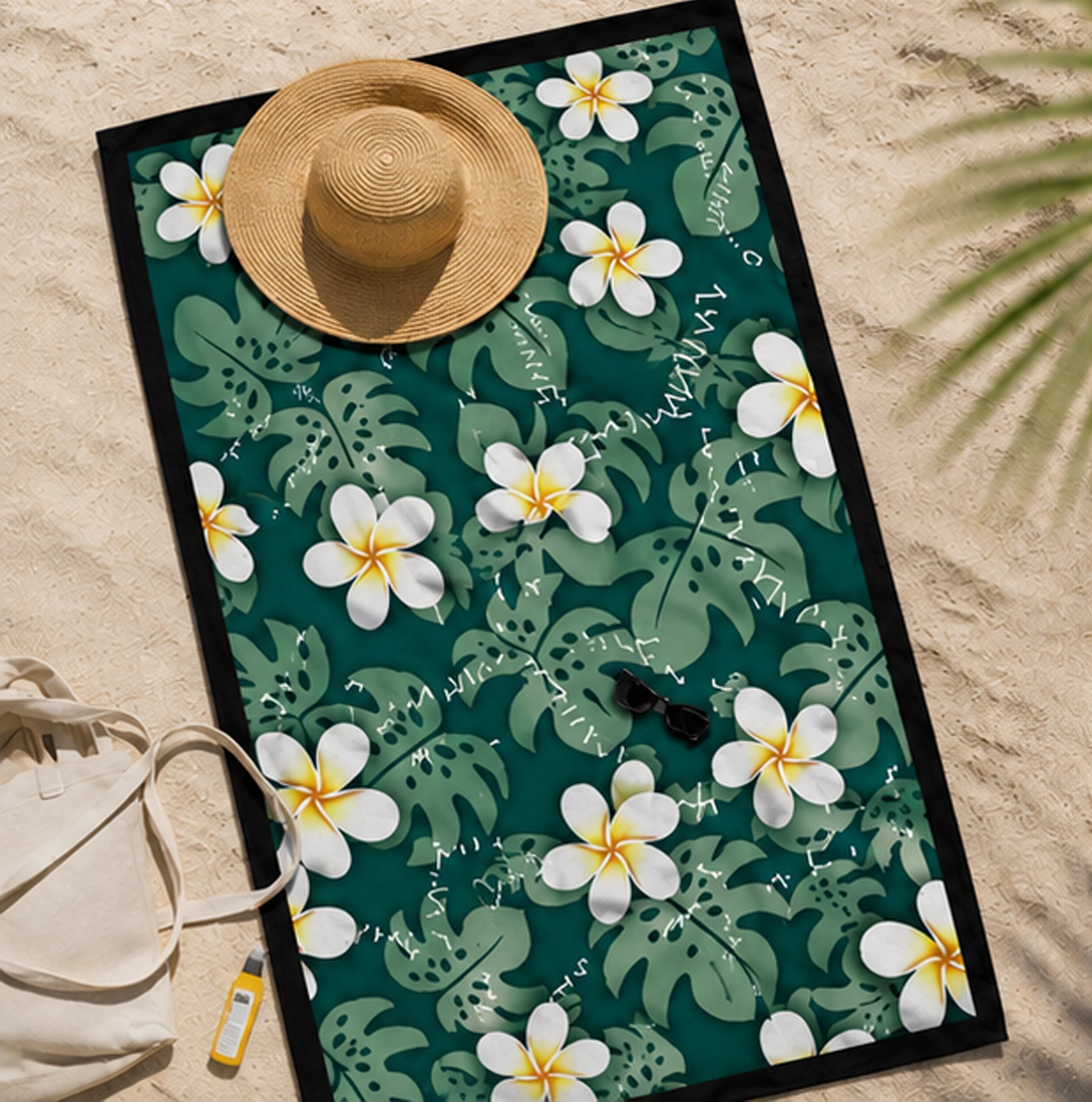 Floral Souvenir Beach Towel - Vibrant Beach Accessory