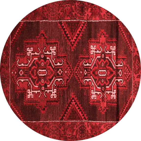 Ahgly Company Indoor Round Persian Red Traditional Area Rugs, 4' Round