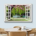 thumbnail image 3 of wall26 Canvas Print Wall Art Window View to Cherry Blossoms &amp; Ducks in Park Nature Wilderness Photography Realism Rustic Landscape Colorful Multicolor Ultra for Living Room, Bedroom, Office - 24&, 3 of 5