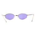 thumbnail image 2 of Narrow Hexagon Hippie Color Lens Metal Rim Dad Shade Sunglasses Gold Purple, 2 of 4