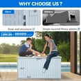 thumbnail image 2 of Dextrus Outdoor 230 Gallon Weatherproof Deck Box with Adjustable Partition, Grayish-White, 2 of 7
