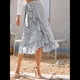 thumbnail image 5 of Falda Midi con Abertura y Volantes en el Bajo, con Nudo y Estampado Floral Bohemio para Mujer L, 5 of 10