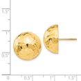 thumbnail image 2 of 14K Yellow Gold Hammered Half Ball Post Earrings, 2 of 2