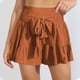 thumbnail image 4 of Pantalones cortos holgados de mujer, estilo culotte informal: fibra de viscosa, diseño plisado fruncido, cómodos para llevar a diario durante el fin de semana., 4 of 4