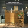thumbnail image 2 of Red Lantern 4 ft. Short Fiber Weave Folding Screen - Light Beige - 4 Panels, 2 of 7