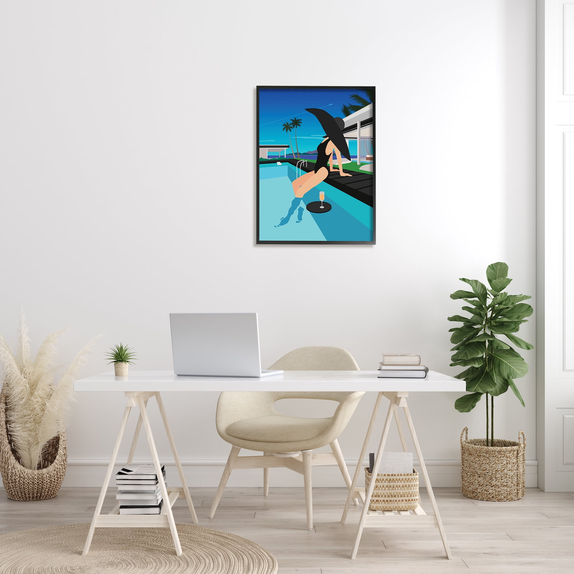 Stupell Industries Glam Fashion Relaxing Poolside Floating Drink Tray, 24 x 30, Designed by Ziwei Li