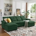 thumbnail image 2 of Pingliang Home 110" Oversized U Shaped Couch,4 Seat Sectional Sofa with 4 Pillows,Upholstered Symmetrical Cloud Couch with Double Chaise,Wrap Around Sofa Modular sofa for Living Room Apartment Office, 2 of 9