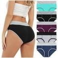 thumbnail image 3 of Women Solid Color Patchwork Briefs Panties Underwear Knickers Bikini Underpants, 3 of 8