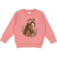 thumbnail image 2 of Inktastic Horse Girl Flowered Cute Toddler Sweatshirt, 2 of 4