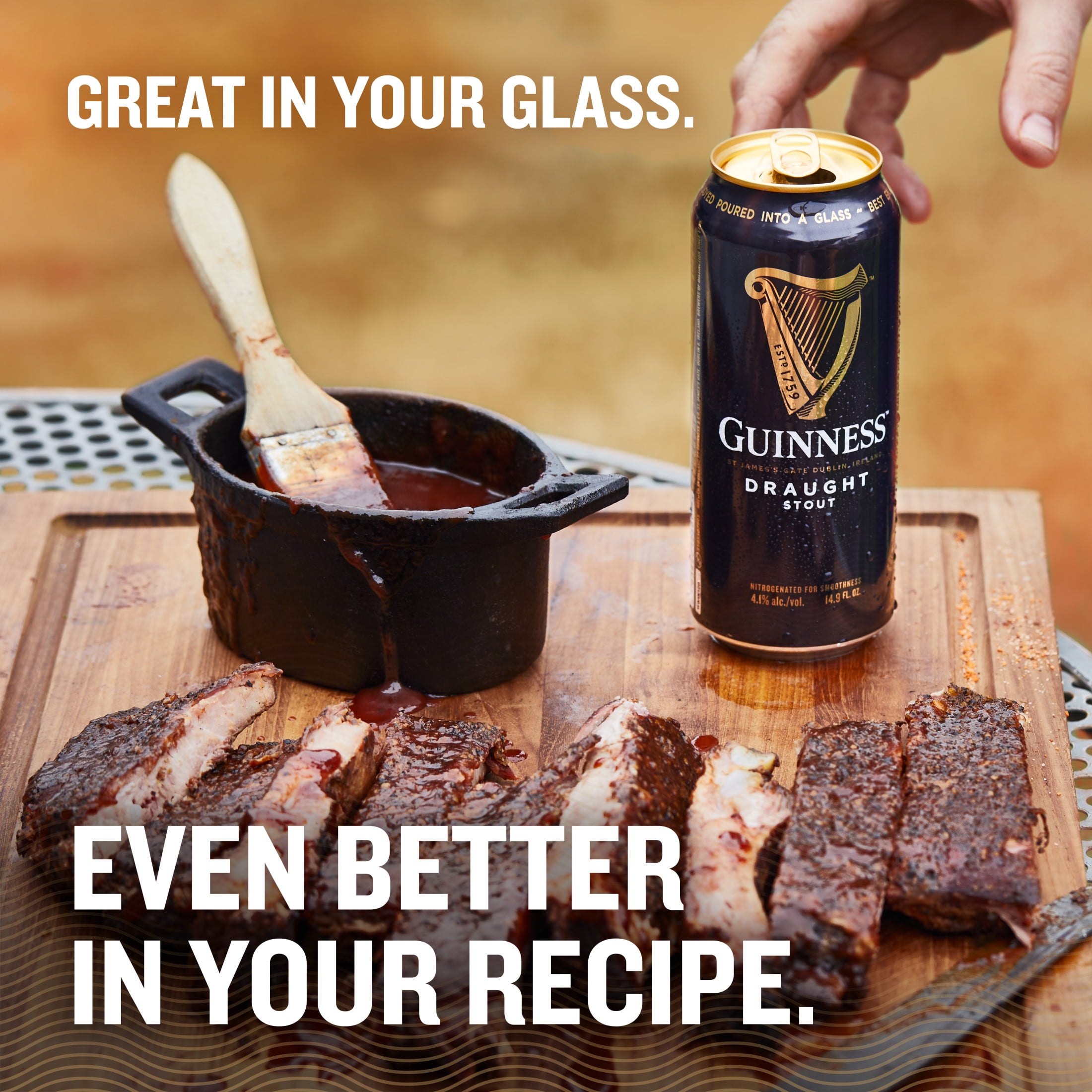 Guinness Draught Stout Import Beer, 8 pack cans, 14.9 fl oz, 4.1% ABV