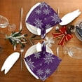 thumbnail image 4 of GZHJMY Christmas Cloth Napkin Snowflake Purple Xmas Kitchen Dining Table Decor for Cocktail Family Gathering Party Everyday Use Dinner Napkin 6 Pack 20" × 20", 4 of 6