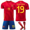 thumbnail image 1 of 2024 UEFA European Championship Kids Soccer Jersey Kit Spain Home No.19 LAMINE YAMAL Home 24, 1 of 5