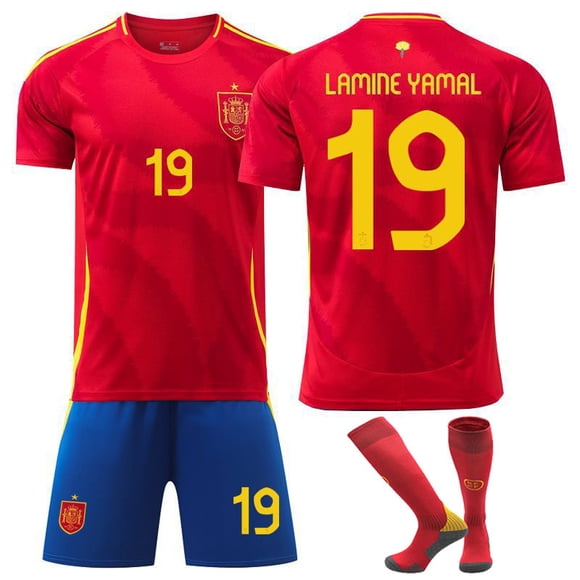 YSTINNG UEFA Euro 2024 kit de football pour Enfants Domicile Espagne No.19 Yamal B311-4991