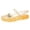 Yellow, variant on Women's Transparent Mary Jane Jelly Shoes With 3D Dutterfly, Rhinestone Buckle Retro Glitter Hollow Grid Breathable Flat Sandals