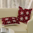 thumbnail image 6 of Merry Christmas Pillow Covers 18x18 Red Black Buffalo Plaid Decor Throw Pillows Case for Couch White Winter Snowflake Decorative Cushion Cases for Sofa Bed Decorations Set of 2, 6 of 6