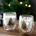 thumbnail image 3 of MANNYA 300ml Unique Tea Cup BPA Free Coffee Glass Movable Glitter Sequin Drinking Good Grip Christmas Tree Milk Glass Gift, 3 of 16