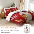 thumbnail image 7 of Merry Christmas Bedding Duvet Cover Set Twin Size 4 Pieces Red Santa Claus Reindeer Gift Car Bow Snow Bedding Set with Zipper Closure, 1 Comforter Cover 68x86 Inches 1 Flat Sheet & 2 Pillow Cases, 7 of 7
