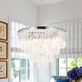 thumbnail image 5 of KPIBEST 20 inch modern 4-layer crystal chandelier, 6-light living room chrome crystal chandelier suitable for dining room, foyer, kitchen and bedroom, 5 of 13