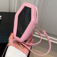 thumbnail image 1 of Bolso de mano transparente de moda para mujer, bolso de mano de PVC + Pu (rosa S), 1 of 6