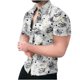 thumbnail image 1 of Camisa hawaiana de manga corta con cuello levantado para la playa para hombre, camisas informales con botones estampadas de verano Fridja hkj1650, 1 of 3