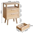 thumbnail image 4 of OTONIPU Rattan Nightstands Set of 2 with 2 Drawers, Modern Wood Bedside Tables with Gold Handles, Oak End Tables, 4 of 7