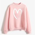 thumbnail image 4 of Bibifish Womens Hoodies Heart Graphic Hooded Sweatshirts Half Turtleneck Long Sleeve Soft Loose Fit Casual Daily Streetwear Dating Outings Pullover, 4 of 4
