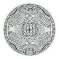 thumbnail image 2 of Unique Loom Outdoor Traditional Collection Area Rug - Deco (3' 1" Round White and Black), 2 of 6