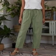 thumbnail image 2 of Pantalones casuales de mujer Nikou de algodón con cordón, 2 of 4