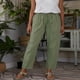 thumbnail image 2 of Pantalones casuales de mujer Nikou de algodón con cordón, 2 of 4