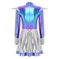 thumbnail image 4 of renvena Womens Alien Astronaut Cosplay Dress Long Sleeve Shiny Metallic Halloween Party Rave Silver L, 4 of 7