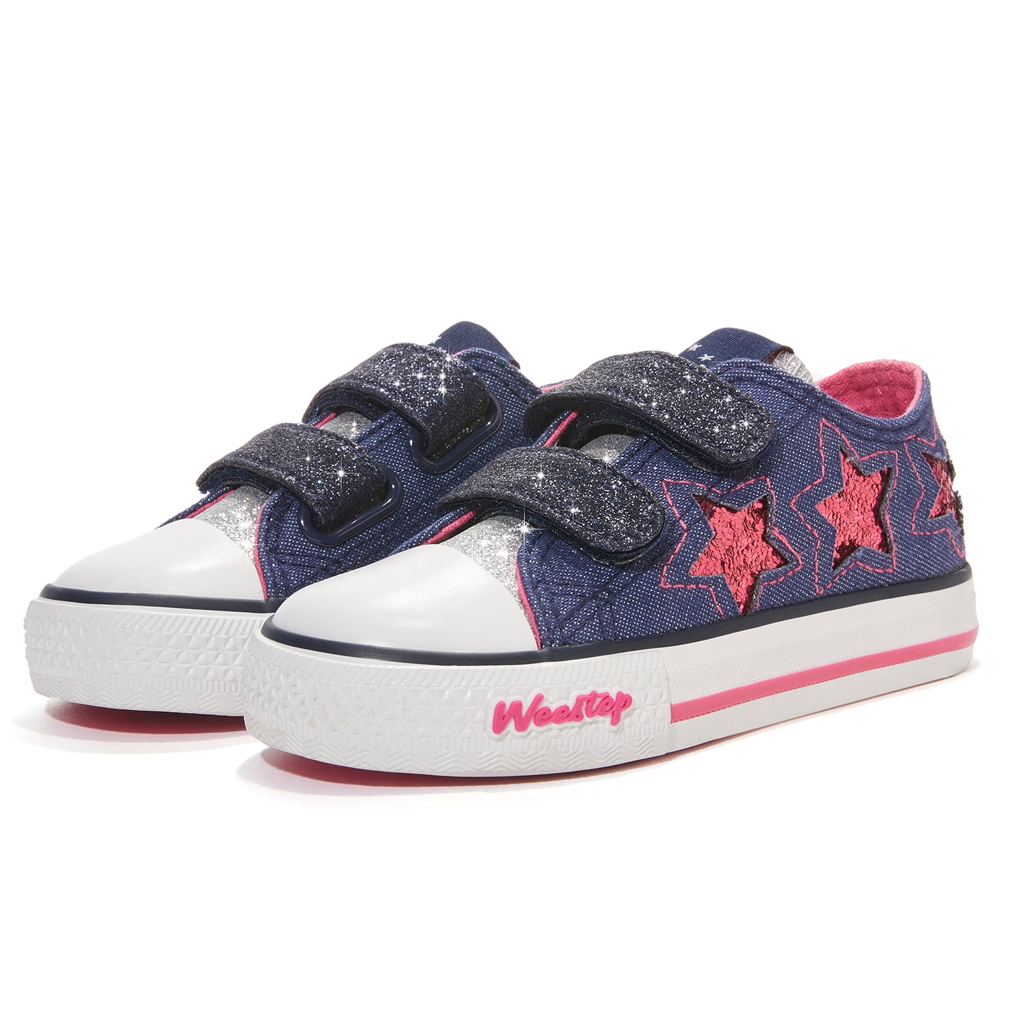 Baskets Enfant Unisex Glitter à Brides – ContiKids Blanc – Taille 7 à 12