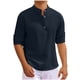 thumbnail image 1 of pstuiky mangas largas para hombre, Camisa informal de moda para hombre, con cuello en V y mangas cortas, transpirable y con botones. camisetas de hombre xxxl, 1 of 5