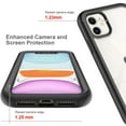 thumbnail image 4 of SaniMore for iPhone 11 Case, Rugged PC Back & TPU Bumpers Two-Layer Structure Transparent Cover with PET Screen Protector Shockproof Protective Shell for iPhone 11, Black, 4 of 6