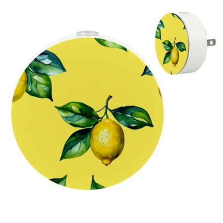 

YZUOUZY Lamp for Bedroom LED Lamp Small Bedside Lamps Set of 2 Lemon Pattern Yellow Background