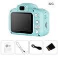 thumbnail image 1 of Cámara para niños de dibujos animados portátil ajustable 16GB 32GB regalo de cámara digital para niños, verde, tarjeta 32G Yuarrent EL000682-06B, 1 of 2