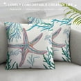 thumbnail image 3 of JEUXUS Nautical Coastal Throw Pillow Covers Beach Theme Blue Seashell Coral Starfish Pillow Cover Summer Couch Pillow Cases Outdoor Sofa Cushion Cover Modern Decor for Bed Living Room, 3 of 5