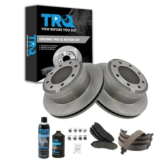 TRQ Rear Brake Pad & Rotor Kit BKA34968 Fits Select 2013-2021 Ford F-250 Super Duty , 2013-2021 Ford F-350 Super Duty