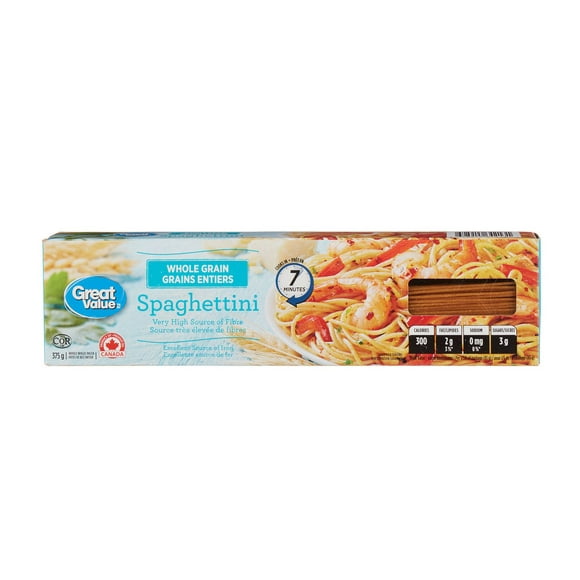 Great Value Spaghettini a Grains Entiers 375 g
