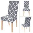thumbnail image 3 of Chair Covers 4 Pack Gray Geometric Stretch Stretchable Washable Removable Parsons Chair Slipcover Protector for Kitchen Hotel Dining Wedding Party Restaurant, 3 of 6
