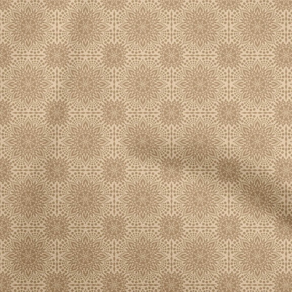 oneOone Cotton Jersey Light Brown Fabric Asian Ornamental Diy Clothing Quilting Fabric Print Fabric By Yard 58 Inch Wide