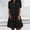 Black, variant on Women's Denim Shirt Dress Collar V Neck Short Sleeve Jean Dress Button Down A-Line Midi Dress with Pockets