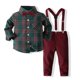 thumbnail image 2 of 2022 Spring Kids Boy Clothes Set 3 Pieces Suits Coat+Plaid Shirt+Jeans Children Little Casual Boys Clothing Sets 2-5 Years, 2 of 4