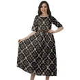 thumbnail image 1 of Moomaya Robe Midi à Encolure Dégagée, Robe Plissée pour Femmes, Robes Évasées Évasées Ligne A, 1 of 4