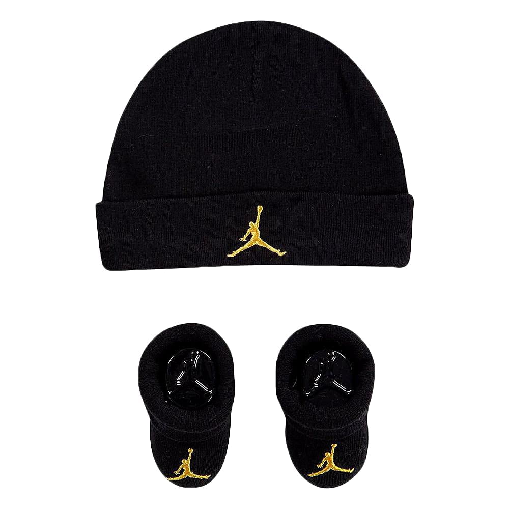 Nike Jordan Infant Baby Hat and Booties Set (Black(LJ0102-K5X