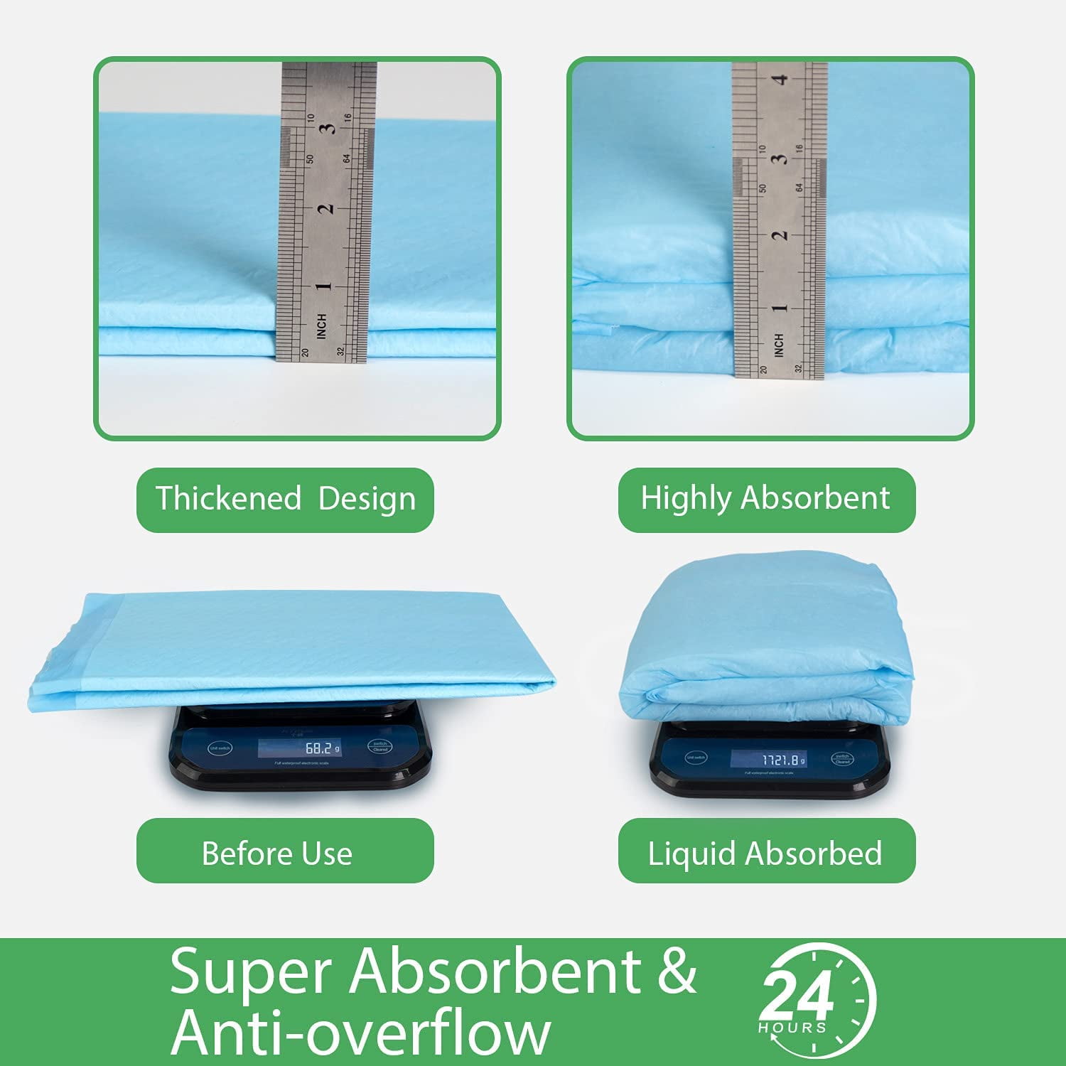 Extra Large Dog Pads 30"x26", Thicker Pet Training and Puppy Pads, Super Absorbent Pee Pads for Dogs, Leakproof Dog Potty Training Pads for Puppies, Cats, Rabbits, Pet Pee Pads XL