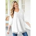 thumbnail image 4 of Woman Within Plus Size Pintuck Henley Crochet Trim Tunic, 4 of 4