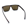 thumbnail image 4 of SA106 Slim Rectangle Sunglasses for Men UV400 Polycarbonate Lightweight Narrow Modern Minimalist Style Tortoise Frame - Brown Lens, 4 of 5